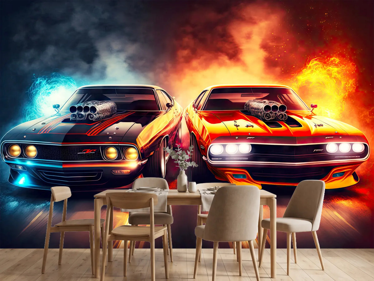 photo-wallpaper-two-powerful-cars-for-drag-racing-start-race-generative-ai