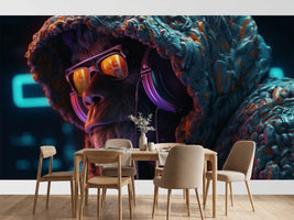 photo-wallpaper-ape-in-sunglasses-and-headphones-bathed-in-cyberpunk-neon-light