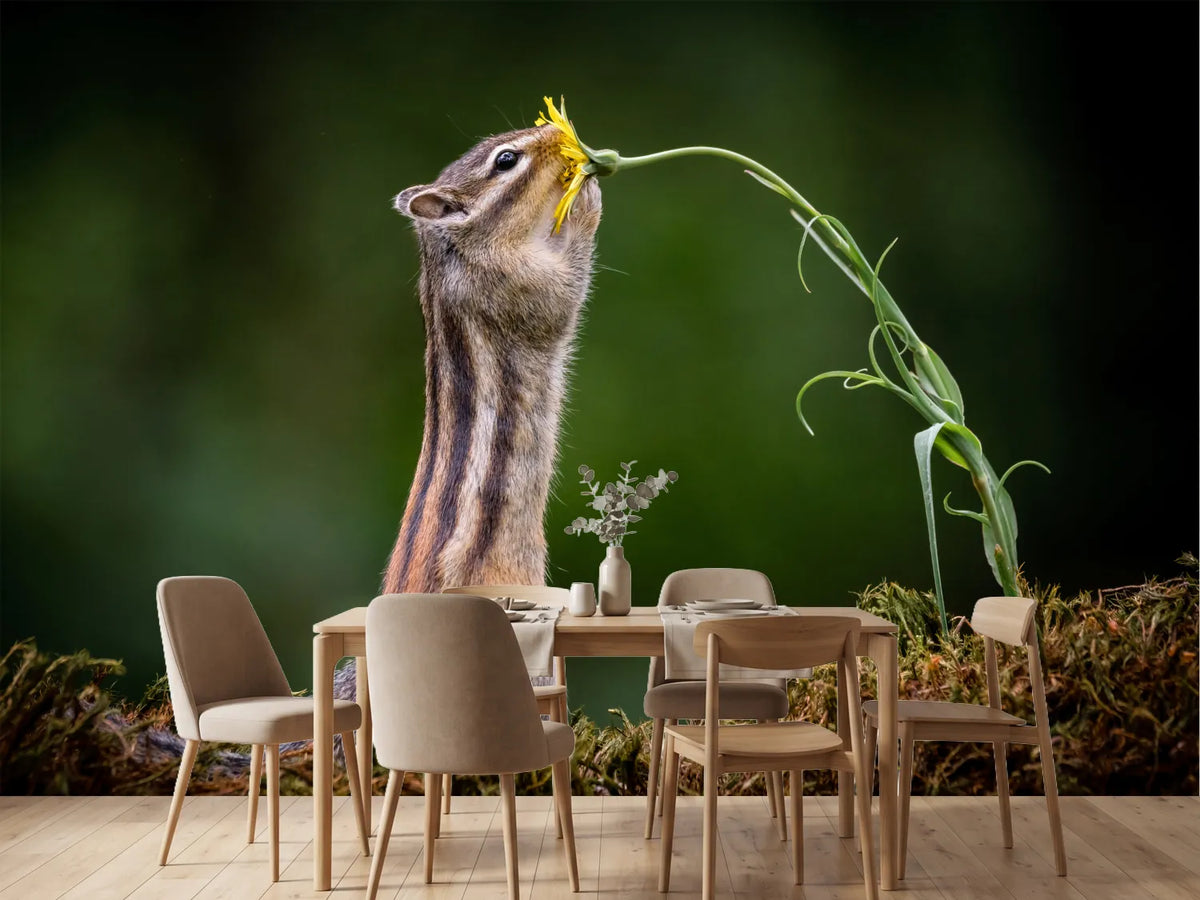 photo-wallpaper-squirrel-with-a-flower