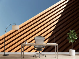photo-wallpaper-diagonal-timber-slats-against-a-blue-sky-with-a-sharp-shadow-line