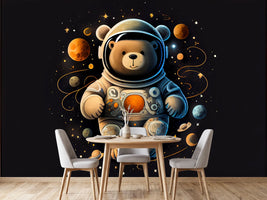 photo-wallpaper-a-cute-bear-astronaut-in-outer-space-surrounded-by-planets-generative-ai