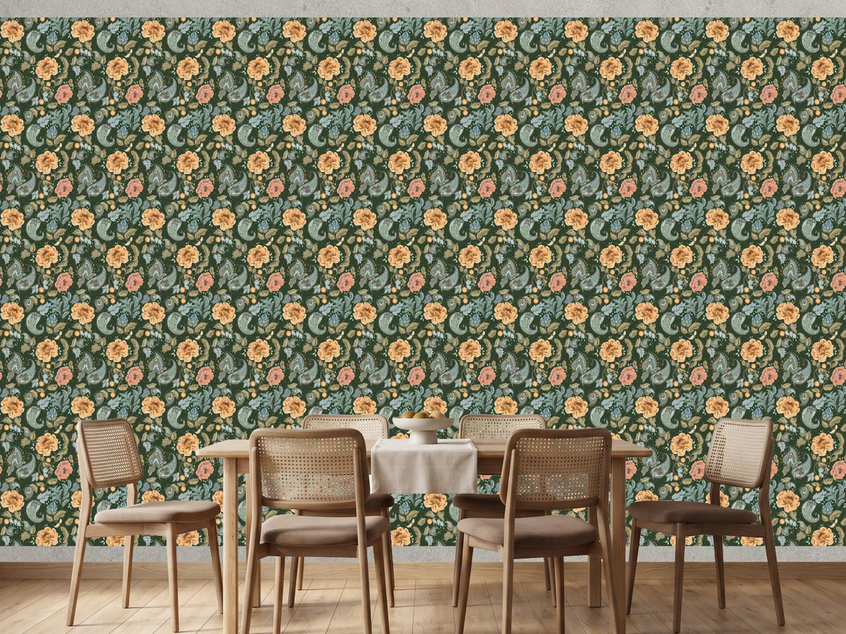 photo-wallpaper-dark-vintage-floral-pattern
