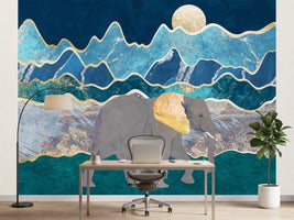 photo-wallpaper-golden-elephant-mountains
