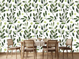 photo-wallpaper-watercolor-green-leaves