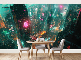 photo-wallpaper-neon-city-at-night-with-skyscrapers-in-teal-and-pink