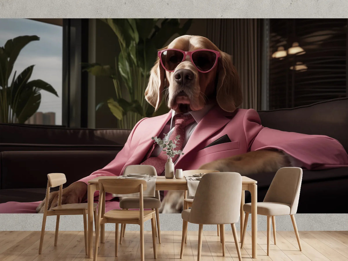 photo-wallpaper-dog-in-a-pink-suit-and-sunglasses-lounging-on-a-leather-sofa