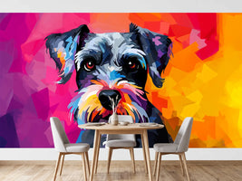 photo-wallpaper-schnauzer-in-bold-pop-art-colours-against-magenta-and-orange