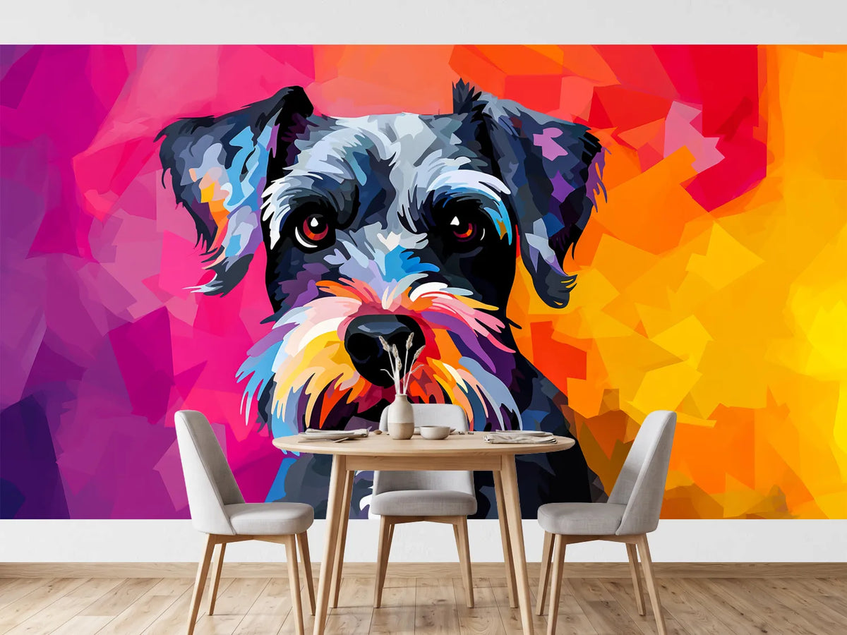 photo-wallpaper-schnauzer-in-bold-pop-art-colours-against-magenta-and-orange
