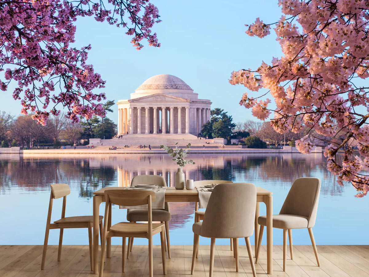photo-wallpaper-beautiful-early-morning-jefferson-memorial-with-cherry-blossoms