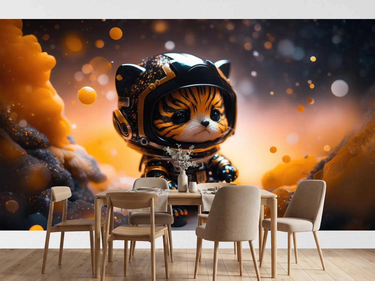 photo-wallpaper-tiger-cub-in-a-space-suit-amid-golden-cosmic-sparkle