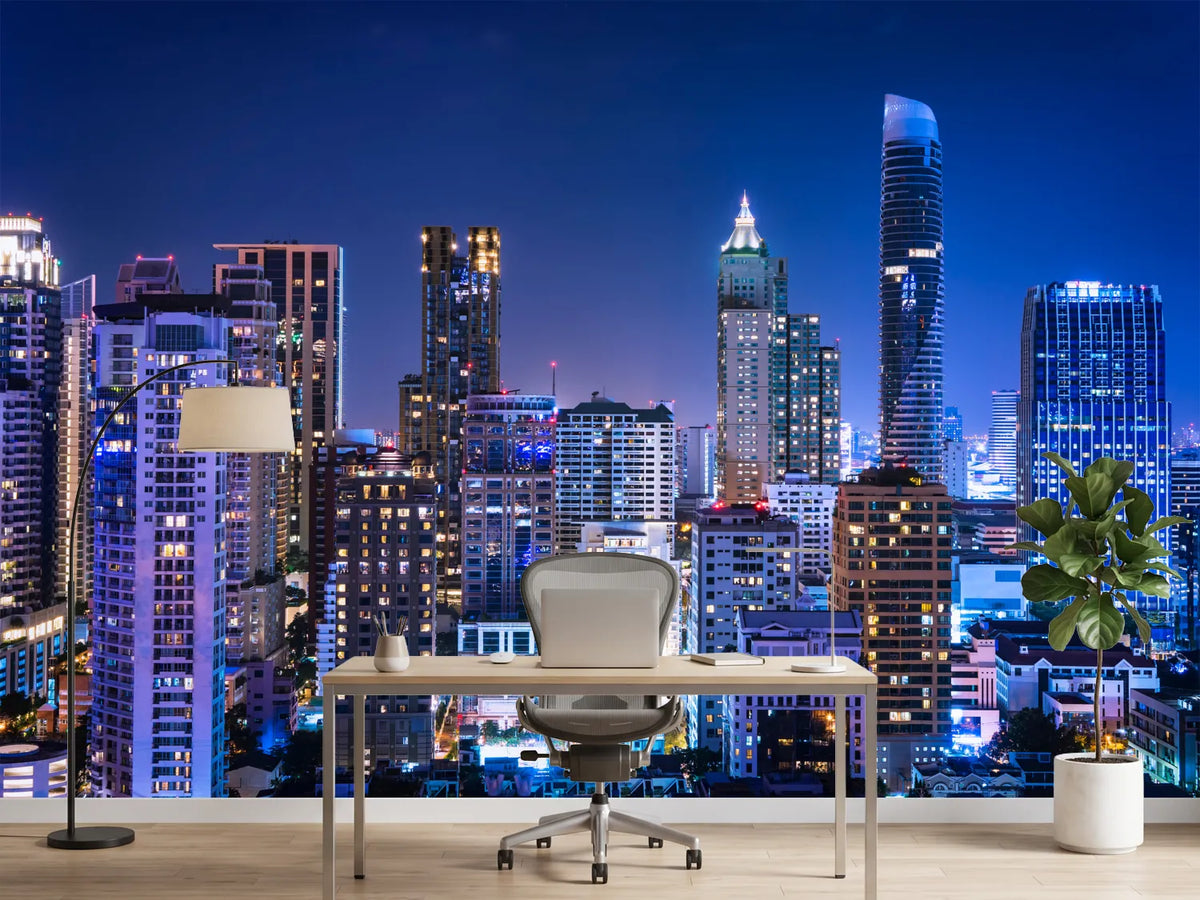 photo-wallpaper-glowing-skyscrapers-at-blue-hour-sparkling-city-skyline