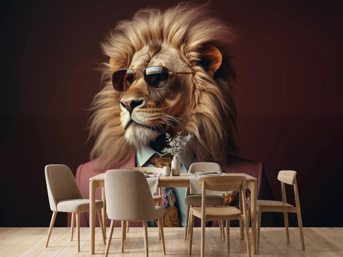 photo-wallpaper-lion-in-a-rose-pink-suit-with-aviator-sunglasses
