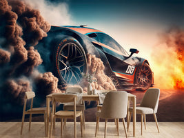 photo-wallpaper-sport-car-raceing-on-race-track-car-wheel-drifting-generative-ai