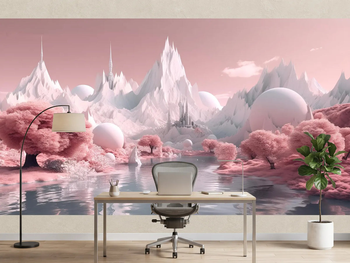 photo-wallpaper-dreamy-surreal-fantasy-landscape-pastel-pink-generative-ai
