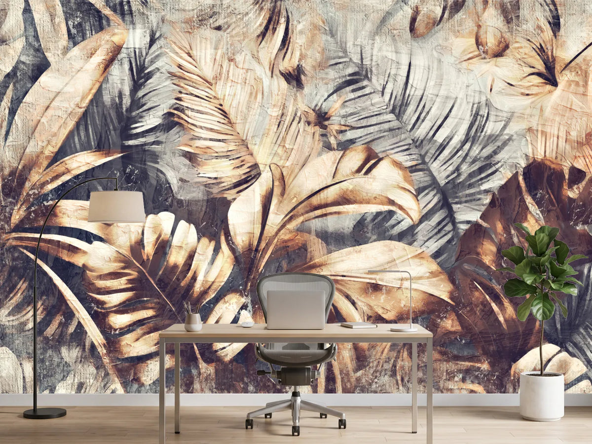 photo-wallpaper-vintage-tropical-leaves