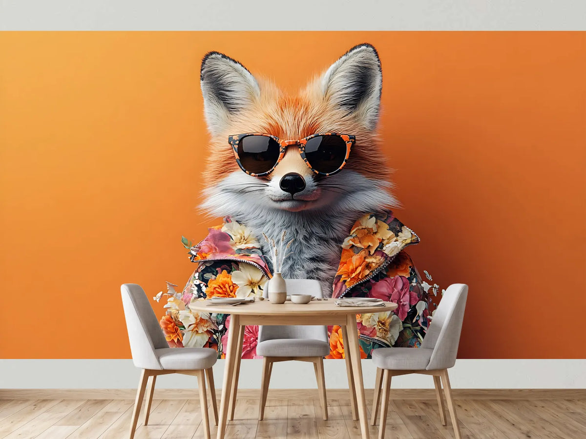 photo-wallpaper-fox-in-sunglasses-and-a-floral-jacket-on-bold-orange