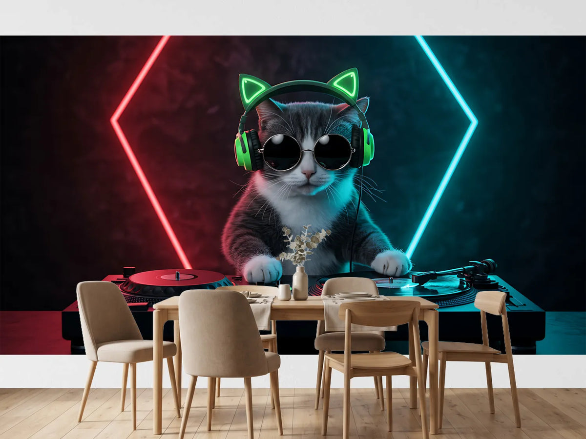 photo-wallpaper-cool-cat-dj-a-feline-music-maestro