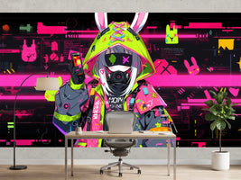 photo-wallpaper-cute-anime-style-girl-animal-costume-cyberpunk-school-uniform-with-generative-ai
