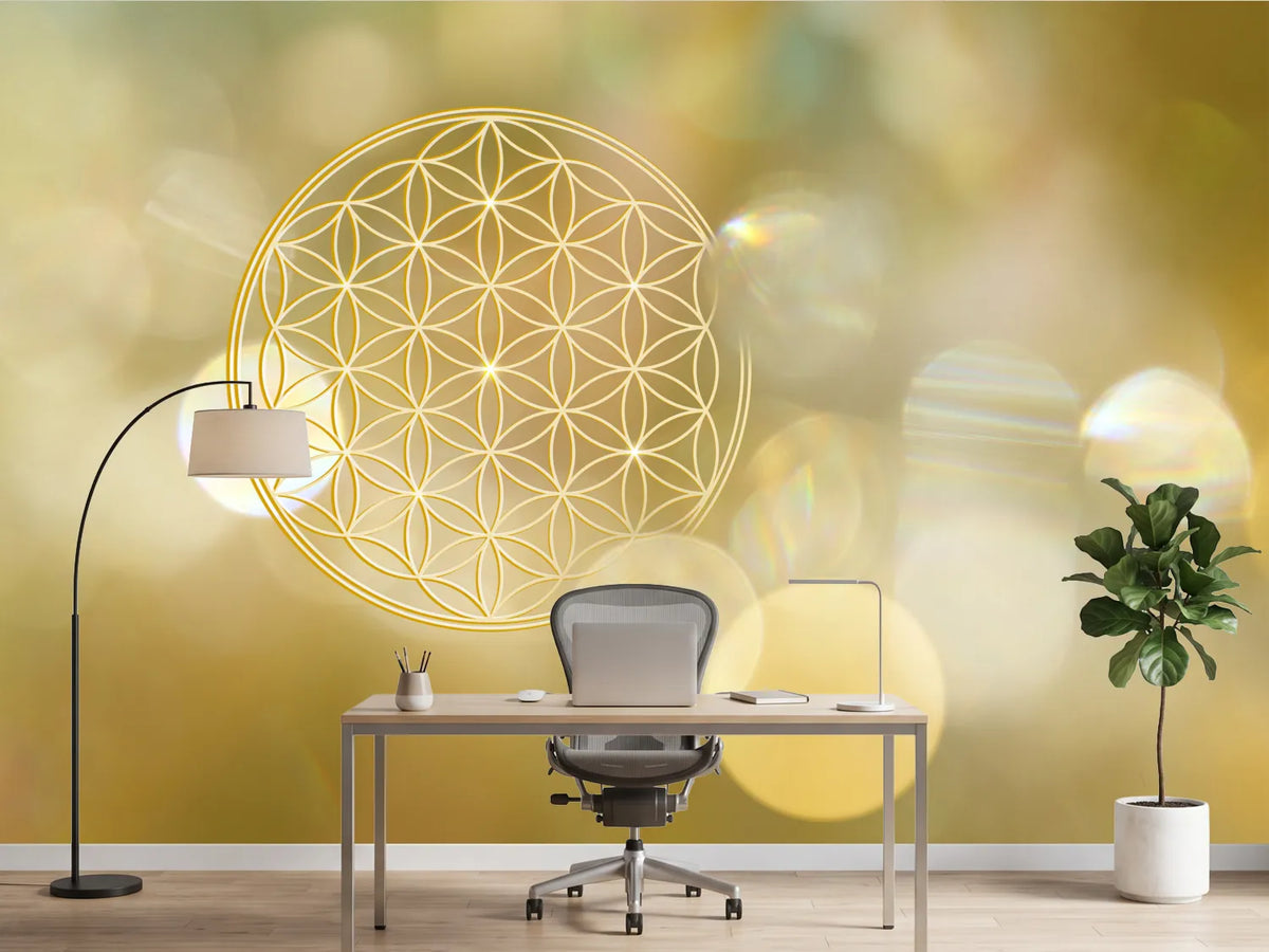 photo-wallpaper-flower-of-life-in-golden-light