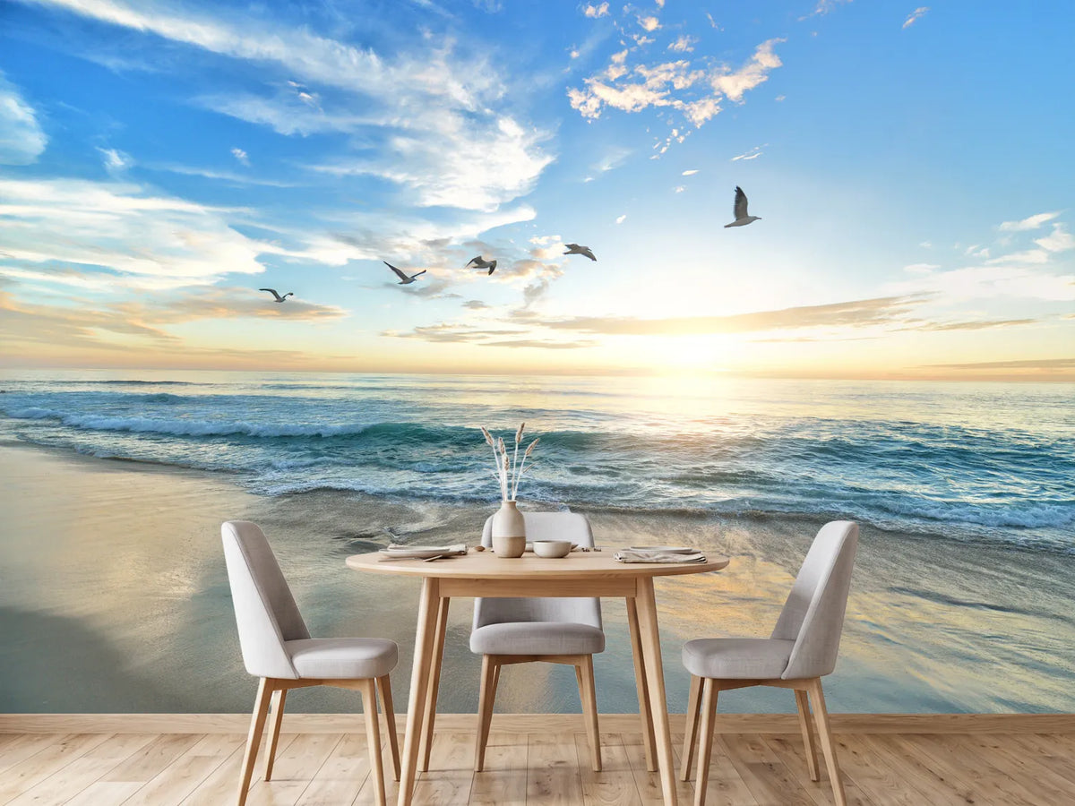 photo-wallpaper-the-seagulls-and-the-sea-at-sunrise