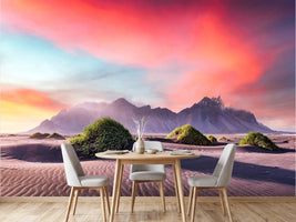 photo-wallpaper-black-sand-dunes-below-vestrahorn-under-a-glowing-sunset-sky
