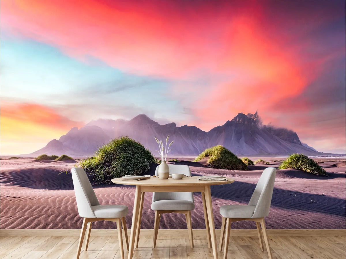 photo-wallpaper-black-sand-dunes-below-vestrahorn-under-a-glowing-sunset-sky