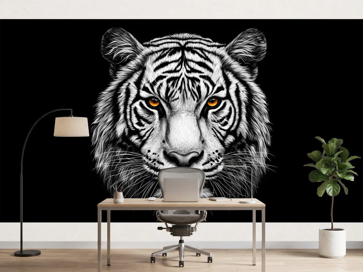 photo-wallpaper-white-tiger-with-amber-eyes-against-deep-black