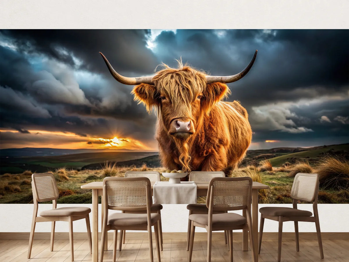 photo-wallpaper-highland-cow-in-low-light-on-bodmin-moor-cornwall-uk