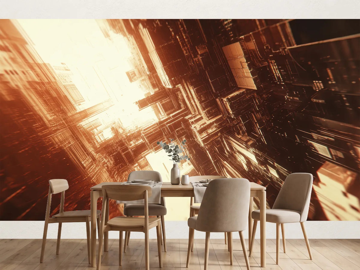 photo-wallpaper-futuristic-megastructure-in-warm-backlight-with-plunging-depth