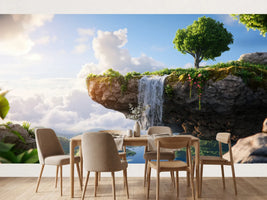 photo-wallpaper-lush-floating-island-with-powerful-waterfall-and-vibrant-greenery