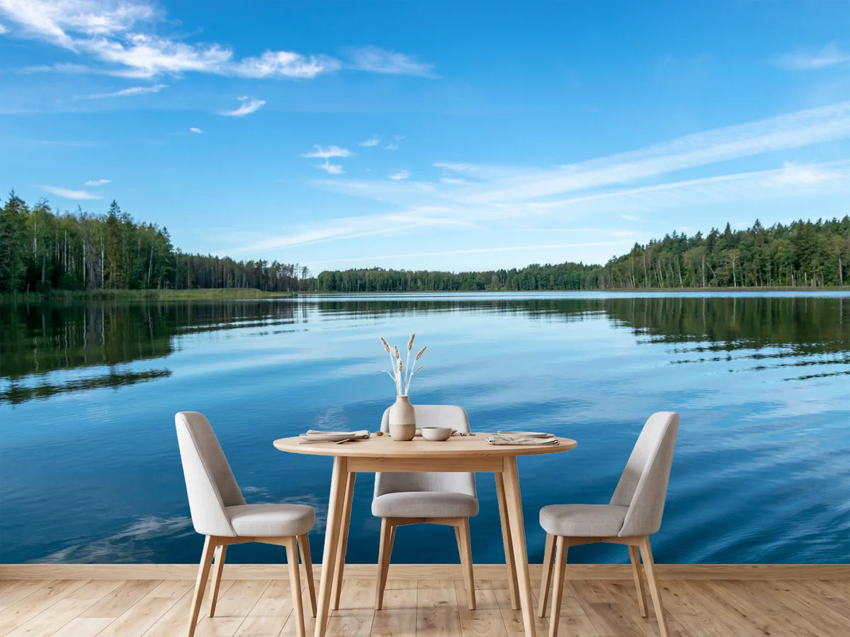 photo-wallpaper-still-forest-lake-beneath-a-wide-summer-sky