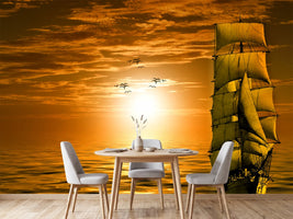 photo-wallpaper-sailing-ship-in-the-sunset