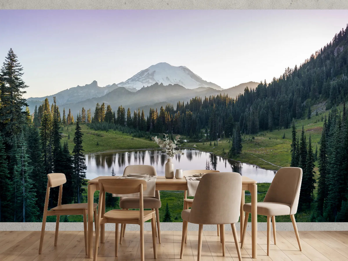 photo-wallpaper-snowcapped-mount-rainier-above-a-still-alpine-lake-at-dusk
