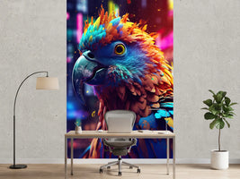 photo-wallpaper-colorful-bird-parrot-on-the-dark-background