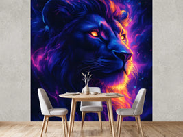 photo-wallpaper-majestic-lion-portrait-with-vibrant-cosmic-mane