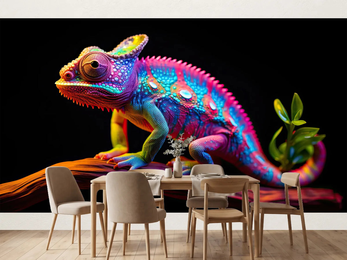 photo-wallpaper-chameleon-on-a-branch-in-neon-colours-against-deep-black