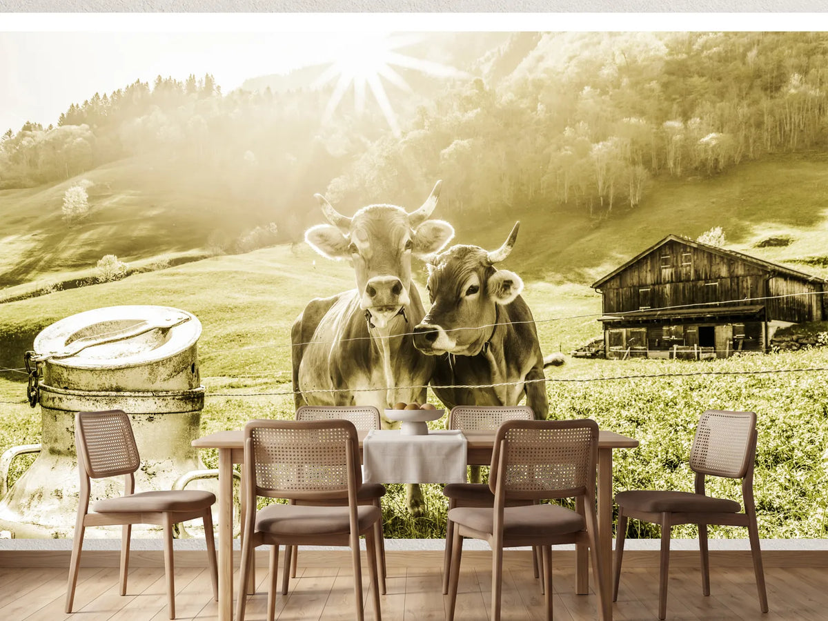 photo-wallpaper-cows-on-the-mountain-pasture