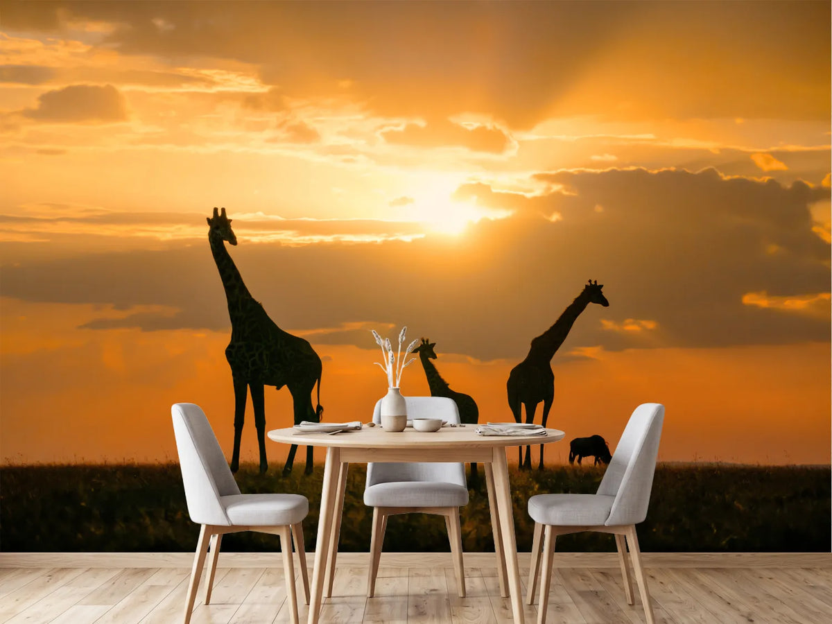 photo-wallpaper-safari-sunset-giraffes