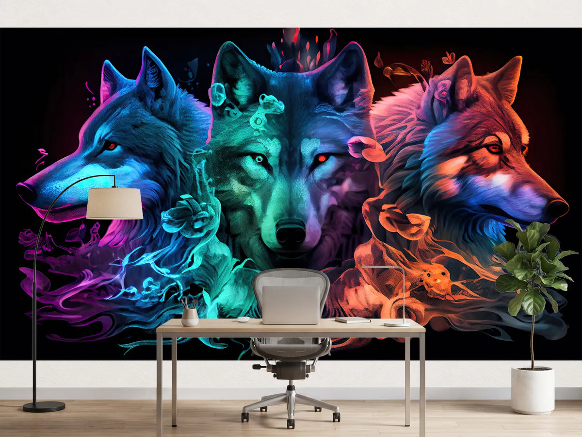 photo-wallpaper-wolf-pack-spirit-animal-by-generative-ai