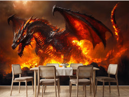 photo-wallpaper-giant-fire-dragon-spreading-its-wings-over-lava-and-fire