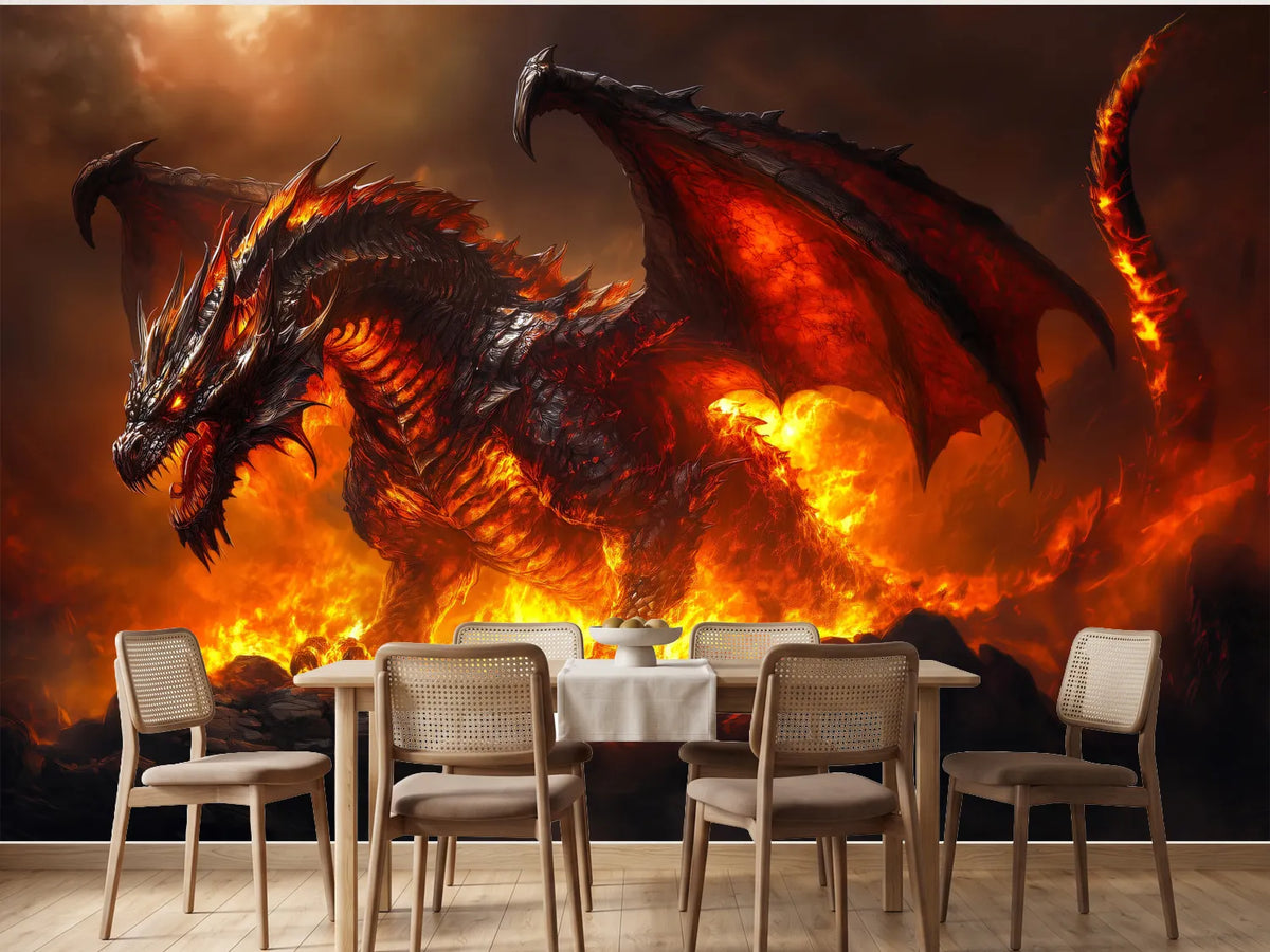 photo-wallpaper-giant-fire-dragon-spreading-its-wings-over-lava-and-fire