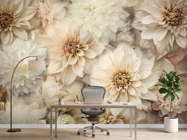 photo-wallpaper-creamy-dahlia-blooms
