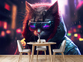 photo-wallpaper-cyberpunk-cat-at-night-time-in-city