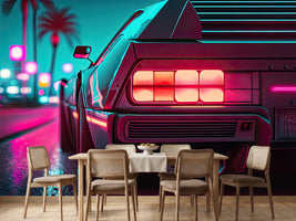 photo-wallpaper-sports-car-rear-glowing-in-neon-light-on-a-palm-lined-street
