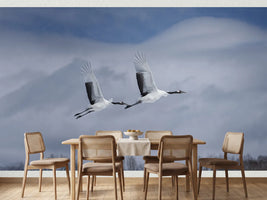 photo-wallpaper-graceful-cranes-in-flight