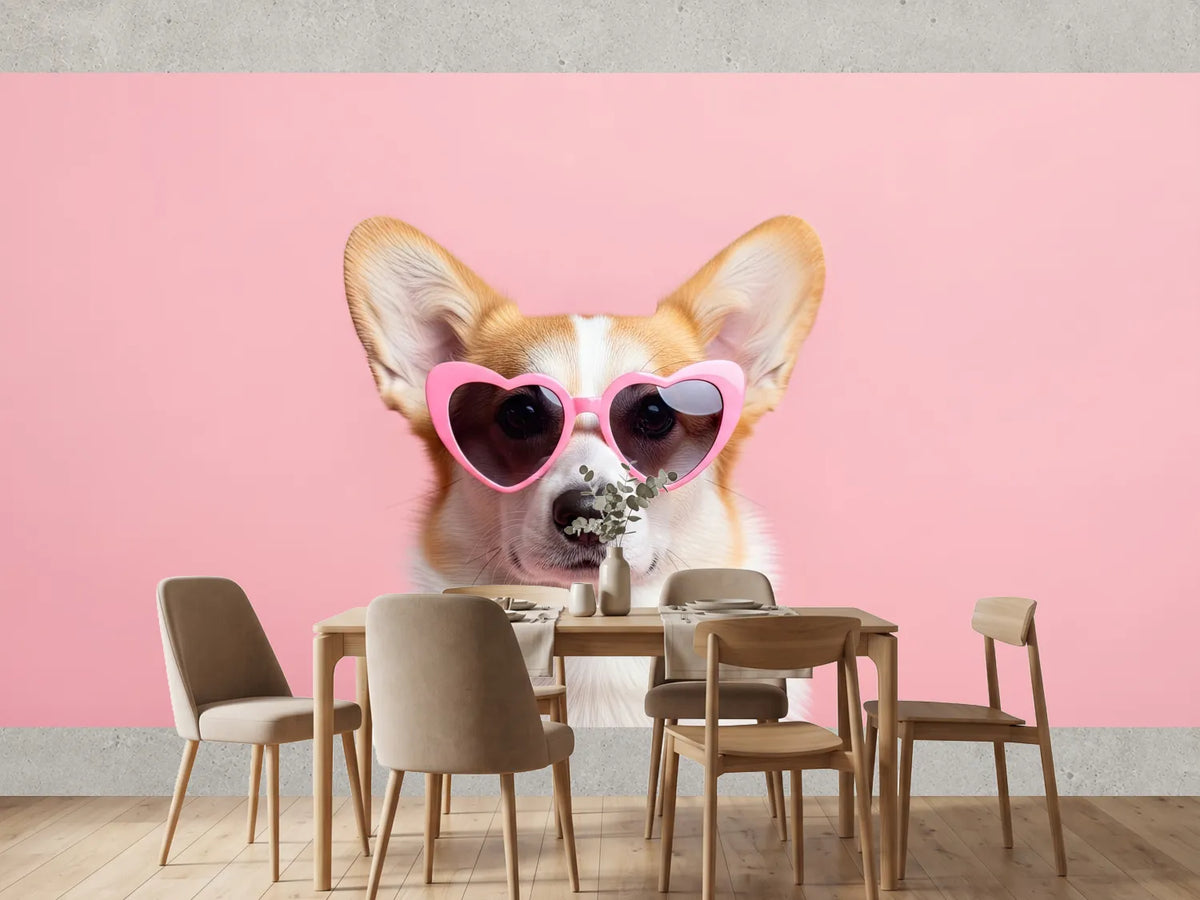 photo-wallpaper-adorable-corgi-wearing-pink-heart-shaped-sunglasses-on-pastel-background