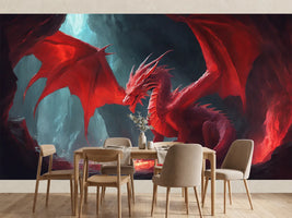 photo-wallpaper-red-dragon-in-a-cave