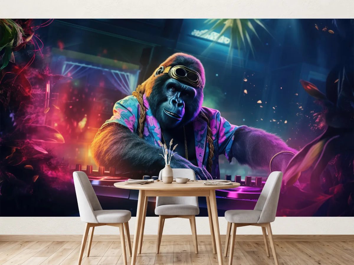 photo-wallpaper-a-groovy-gorilla-dj-dropping-jungle-inspired-beats-with-flair