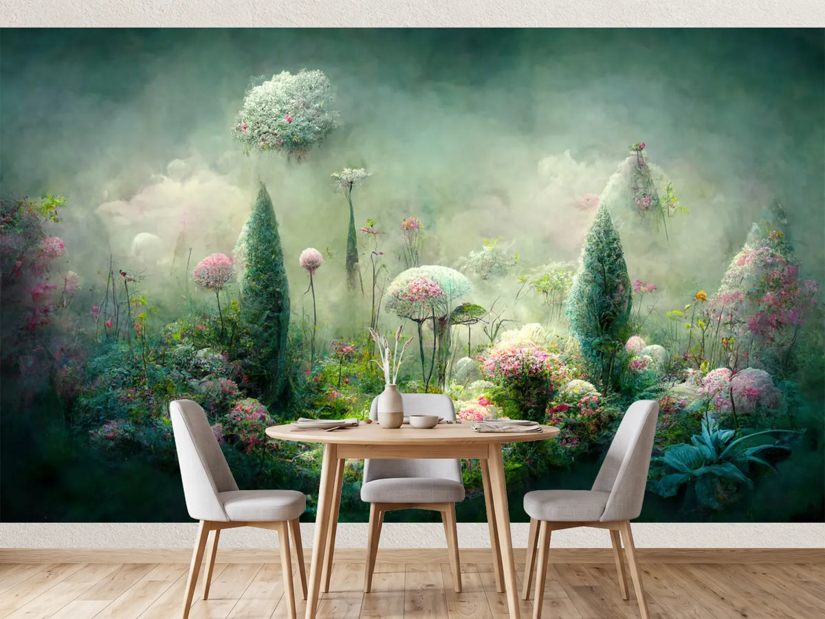 photo-wallpaper-dreamlike-misty-garden-with-pink-blossom-trees-and-a-floating-island