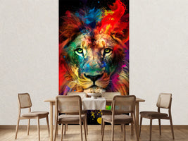 photo-wallpaper-vibrant-lion-portrait-with-colorful-splashes